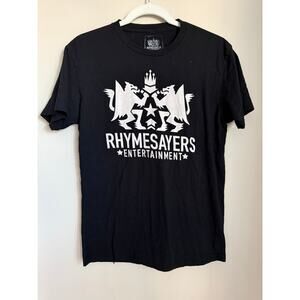 Rhymesayers Entertainment Black Logo T-shirt 2000s era Size Small Y2K Streetwear